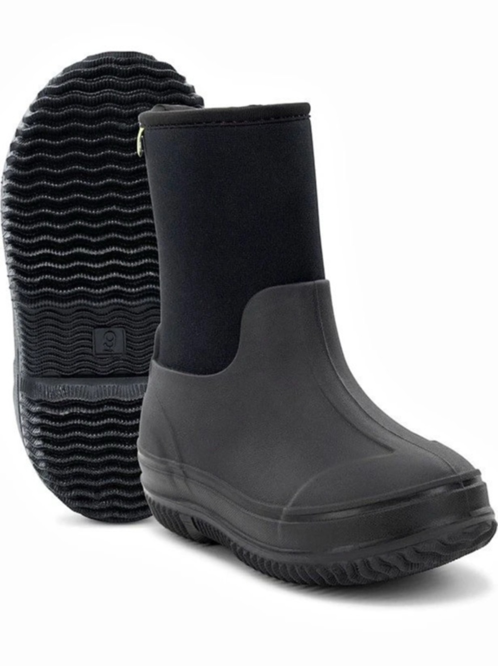 Western Chief FreeStyle Neoprene Kids US 3 Black Rain Boots